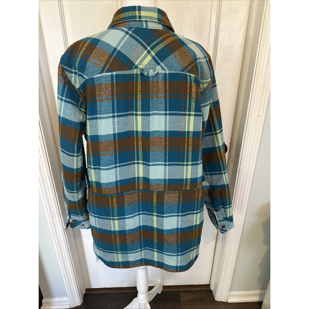 Duluth‎ Trading Free Swingin' Flannel Shirt Sz XL Blue Yellow Quilted Lining - Picture 6 of 14